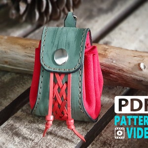 Judas Leather Pouch Pattern. Leather drawstring Coin Pouch. PDF Pattern and video