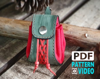 Judas Leather Pouch Pattern. Leather drawstring Coin Pouch. PDF Pattern and video