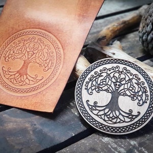 Tree Wooden Stamp for leather crafting |  9cm x 9cm or 3,5” x 3,5”