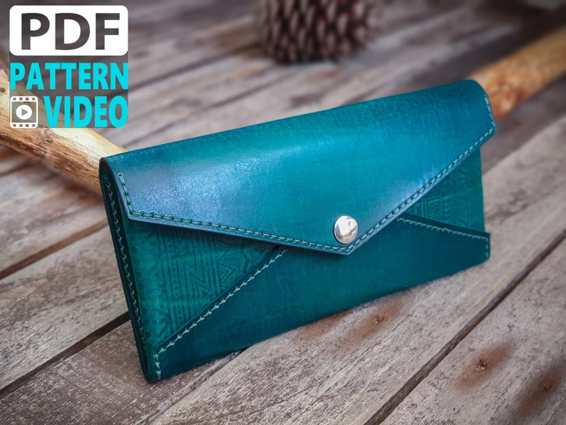 PDF Leather Pattern. Long Envelope Wallet Pattern and Etsy