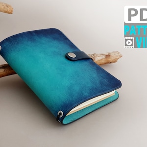 Notebook Leather Cover A6 size, PDF Leather Pattern for Beginners