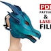 Laser Cut Leather Dragon Mask Pattern, SVG and PDF Leather Pattern ...