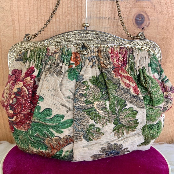 1925 ornate frame tapestry purse