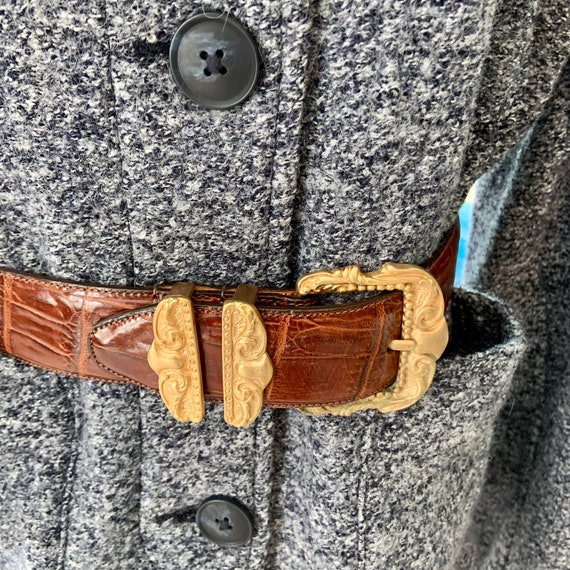Brighton antique gold and embossed leather belt