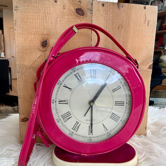 1980s fun novelty clock shoulder /crossbody purse