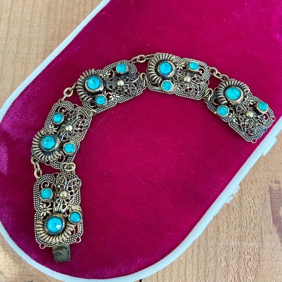 1930s Czech bezel set bracelet