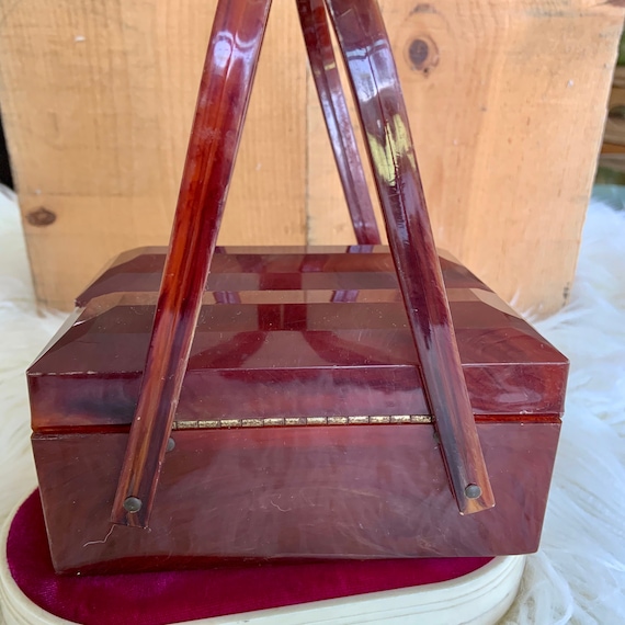 1950s faceted plastic box purse