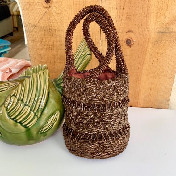 Fabulous 1940s metal beaded purse