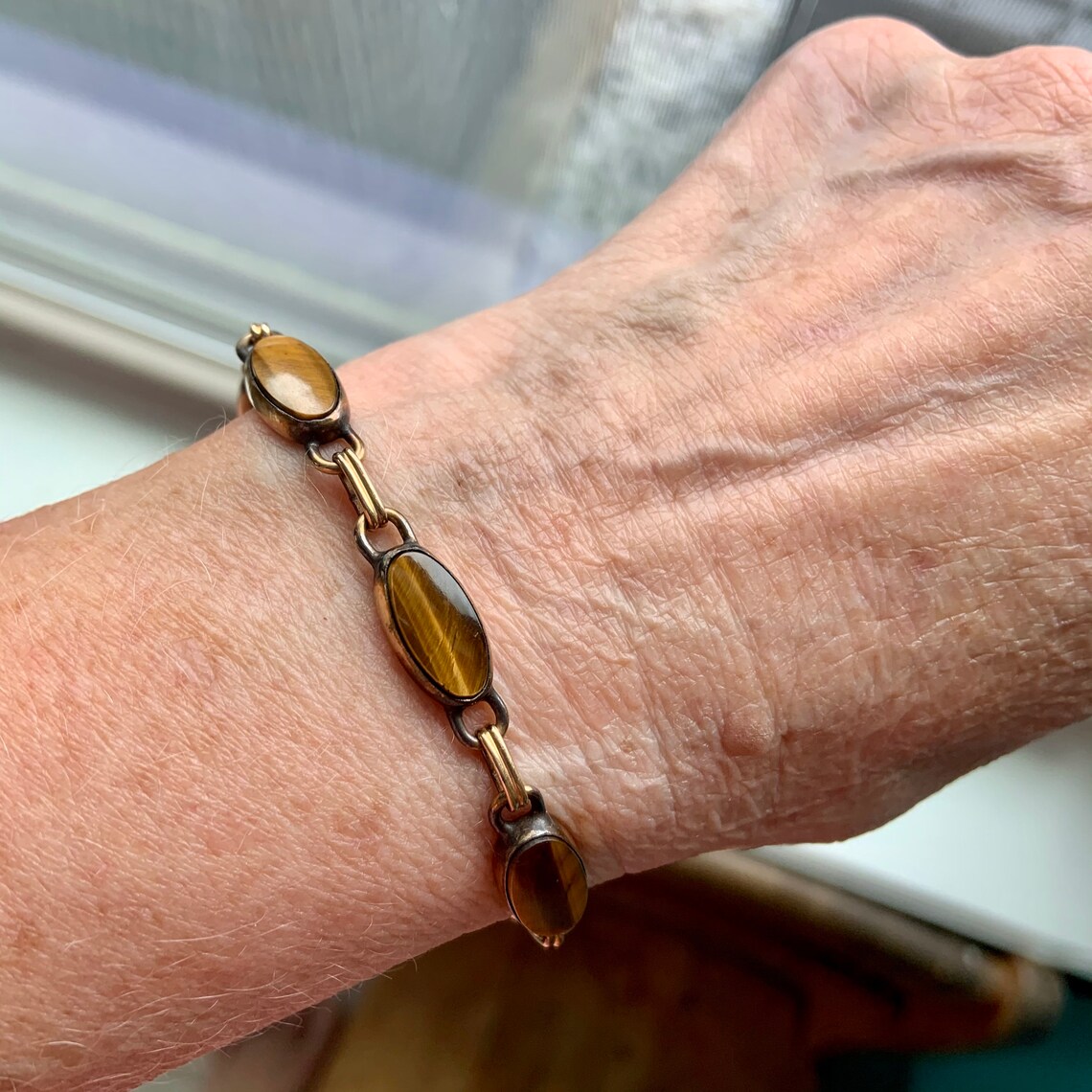 1970s gold filled tigers eye bracelet Etsy