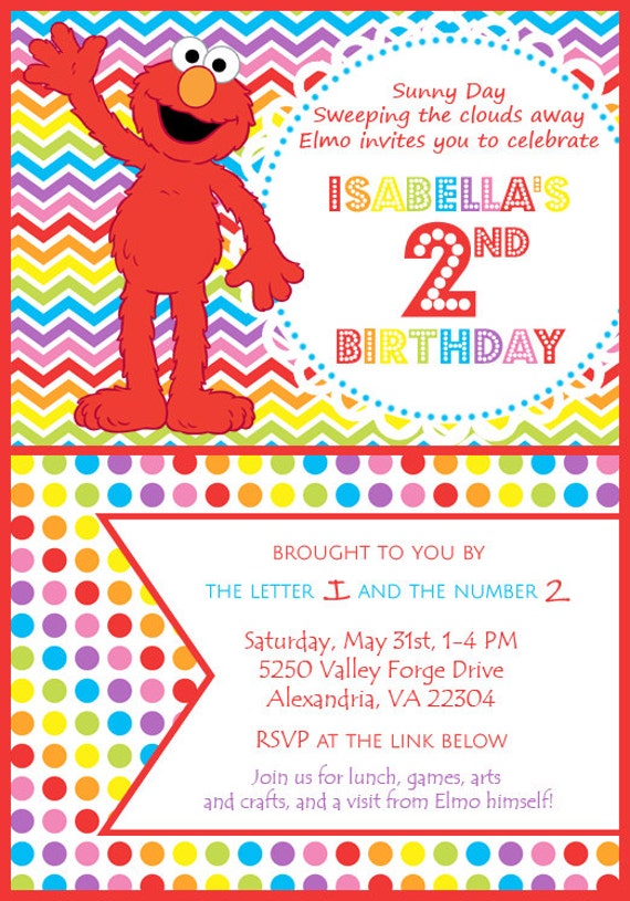 Printable Editable Elmo Birthday Party Invitation Digital Etsy