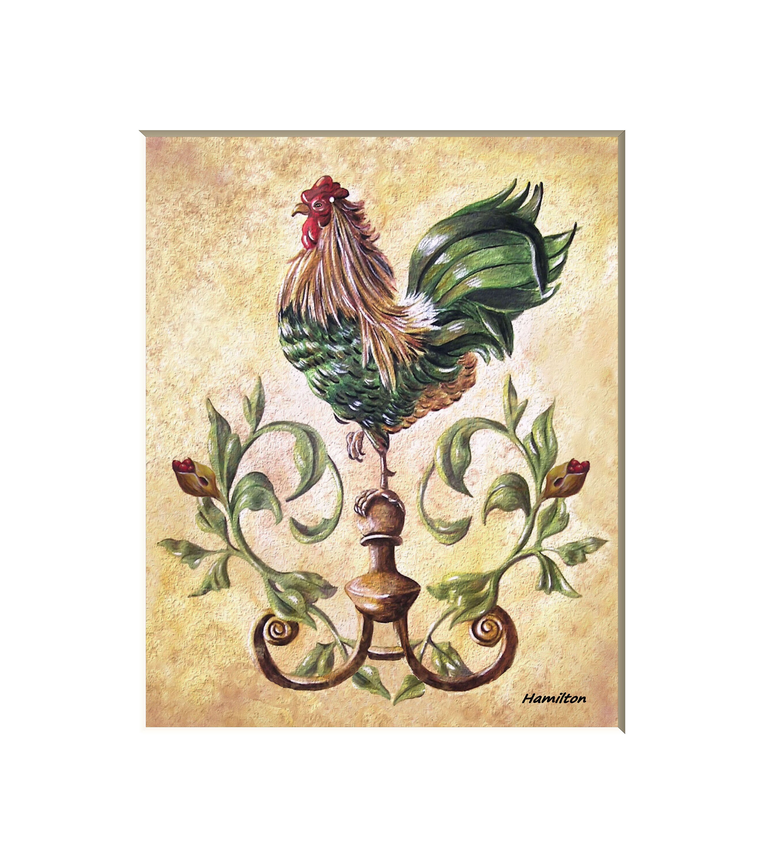 Colorful rooster art print rooster decor rooster art Etsy