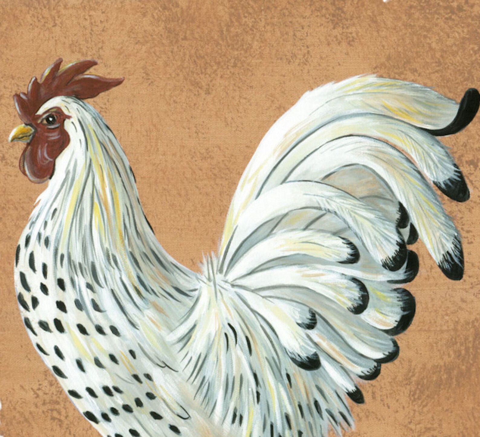 White Rooster art print rooster wall art country rooster Etsy