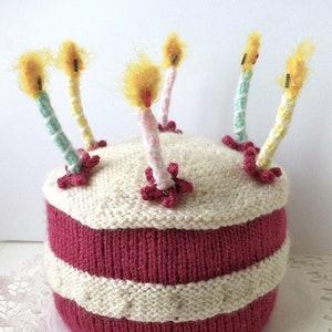 PDF download Birthday Cake with Lit Candles Knitting Pattern image 1