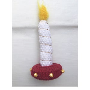 PDF download - Christmas Candle decoration Knitting Pattern novelty knit