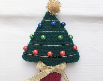 PDF download - Christmas Tree hanging decoration Knitting Pattern