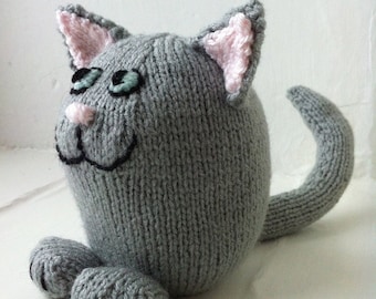 Schnittmuster - Regal Katze Stofftier Strickmuster - Bedruckt A5