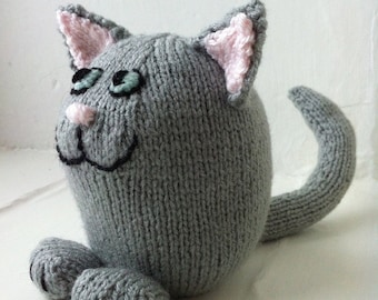 PDF download - Shelf Cat soft toy Knitting Pattern