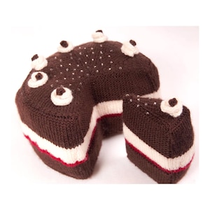 Cake Knitting Pattern: Chocolate Cake with Slice (Printed A5)
