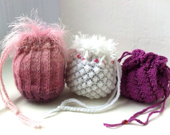 PDF download - Trio of Keepsake Bags Knitting Pattern