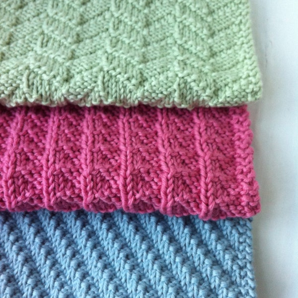 PDF download - Three Reversible Cloths Knitting Pattern