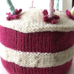 PDF download Birthday Cake with Lit Candles Knitting Pattern image 2