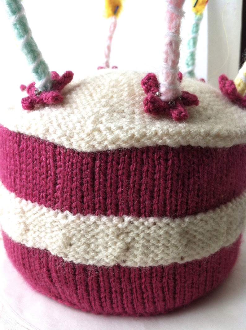 PDF download Birthday Cake with Lit Candles Knitting Pattern image 2