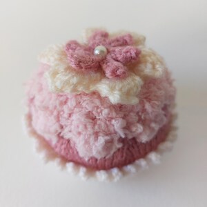 Pattern - Triple Flower Cupcake Knitting Pattern novelty knit - Printed A5