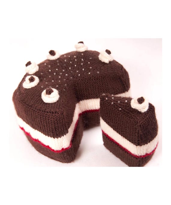 PDF download - Cake with Slice Cut Out, and the Slice, Knitting Pattern
