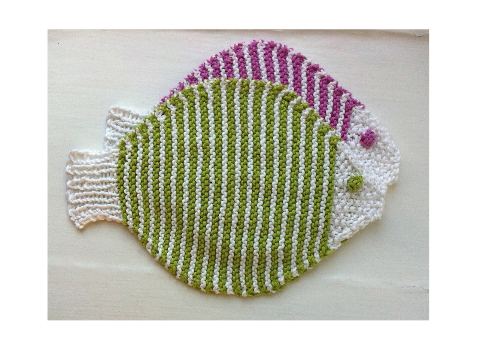 Fishcloth Dishcloth Knitting Pattern Printed A5 Etsy UK