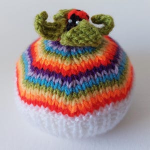 PDF download - Rainbow Ladybird Cupcake Knitting Pattern