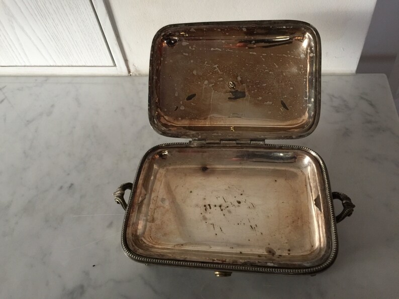 Silver Plate Elkington & Co. Chafing Dish Double Food Warming Stand Buffet Heated Serving Tray