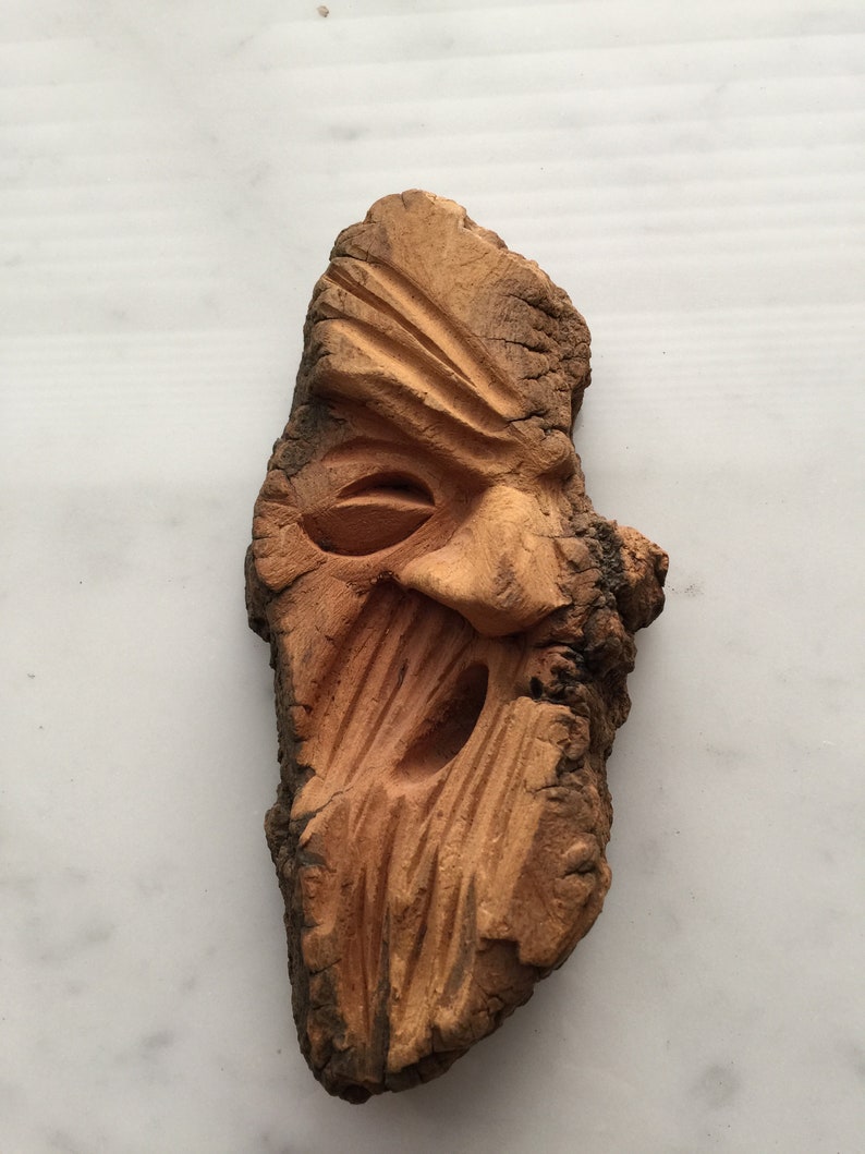 Hand Carved Bark and Cork Faces Wood Spirits by Polish and Etsy