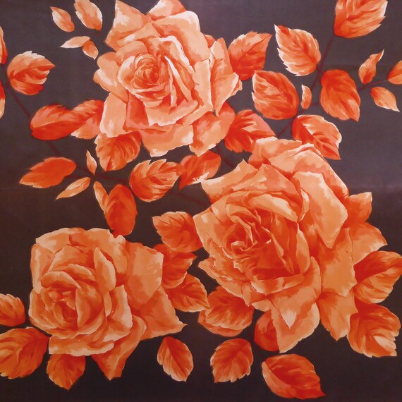 St Michael's Rose – Original vintage floral scarf… - image 7