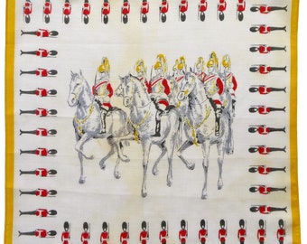 Fazzoletto souvenir originale anni Cinquanta - Fazzoletto vintage Horse Guards