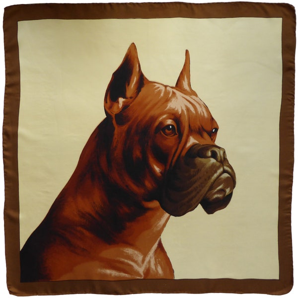 Stately Looking Hound fashion scarf  – Rare and original vintage silk scarf from the nineties