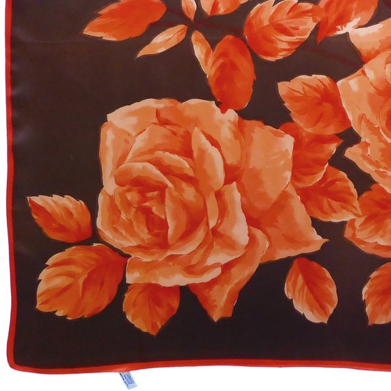 St Michael's Rose – Original vintage floral scarf… - image 4