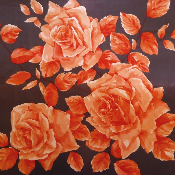 St Michael's Rose – Original vintage floral scarf… - image 6