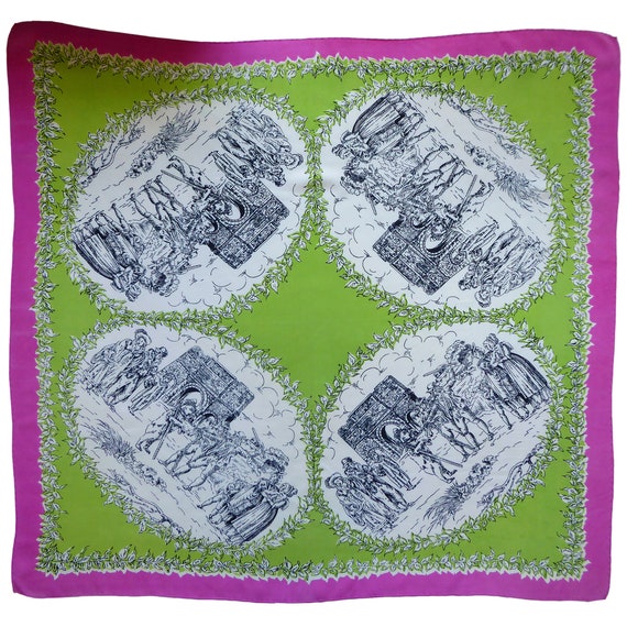 The Execution - Wonderful vintage silk historical scarf