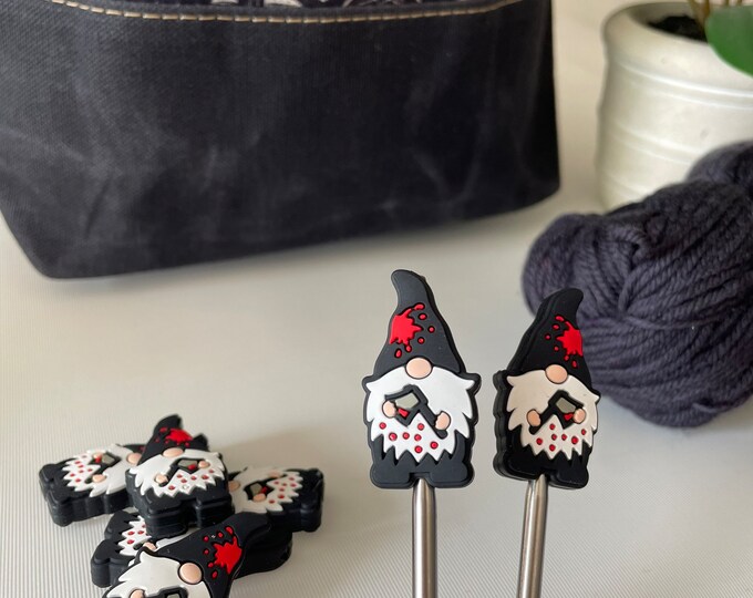 Murder Gnomes Needle Stoppers Knitting Needle Keepers Set Etsy