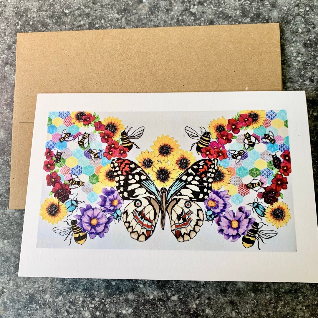 Butterfly Garden Blank Greeting Card I Blank Note Card - Etsy
