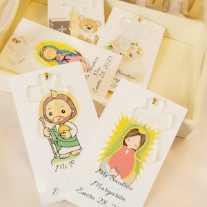 Baptism favors,Personalized acrylic clear cross with card,virgen de guadalupe favors,saint jude baptism favors,personalized favors