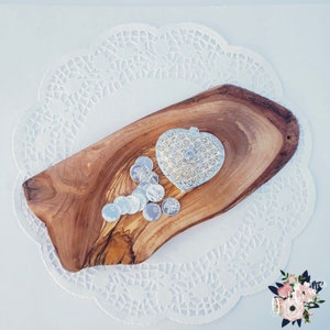Heart Wedding Arras: Silver Unity Coins with Rhinestone Box
