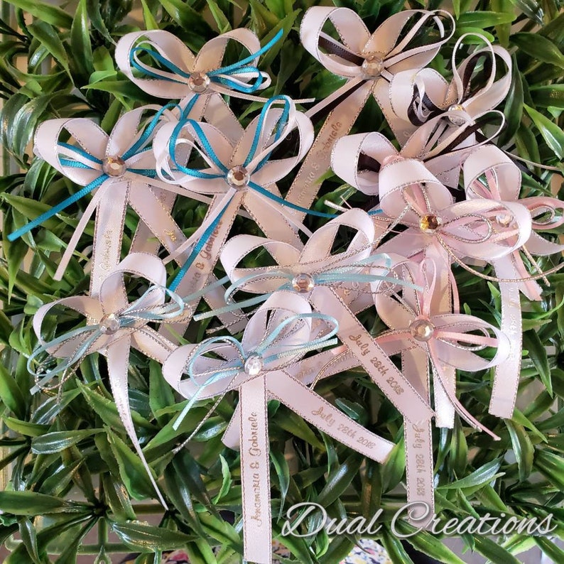 Personalized Silver Favor Ribbon/custom Capias/silver Etsy