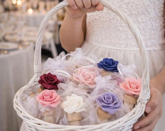 Rose Wine Bottle Stopper: Wedding Bridal Shower Favors