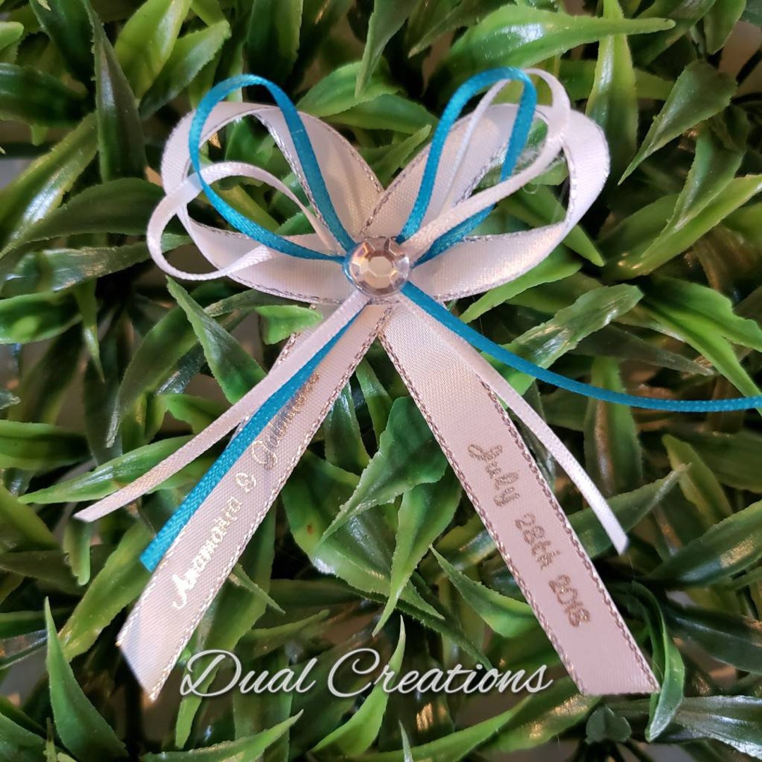 Personalized Silver Favor Ribbon/custom Capias/silver Decoration/quinceañeras Capias/listones