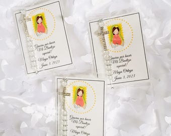 Baptism Favors: Guadalupe Bracelet, Personalized Card (Set of 12)