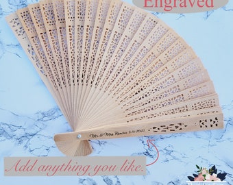 custom Wedding hands Fans, Engraved Wedding Fans, Personalized Sandalwood Fans, Custom Wedding Fans, Fans for Guests, Party Favors