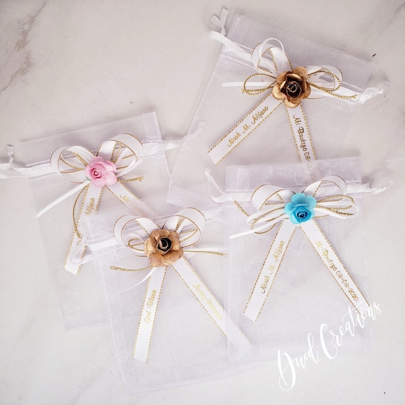 Organza bags outlet with personalized ribbon