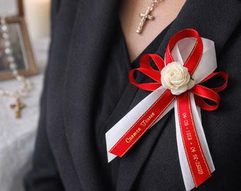 Personalized Memorial Ribbon Pin: Celebration of Life Favor, Set of 12