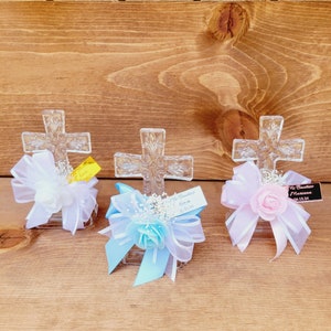 Personalized Glass Cross Baptism Favors: Religious Keepsake Gifts
